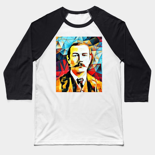 Arthur Conan Doyle Abstract Portrait | Arthur Conan Doyle Artwork 15 Baseball T-Shirt by JustLit